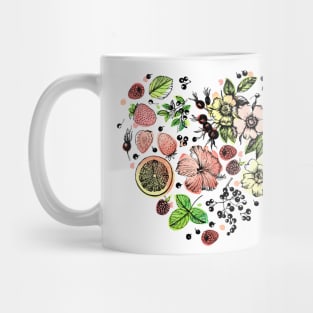 Graphic Plants Fruit Tea Mug